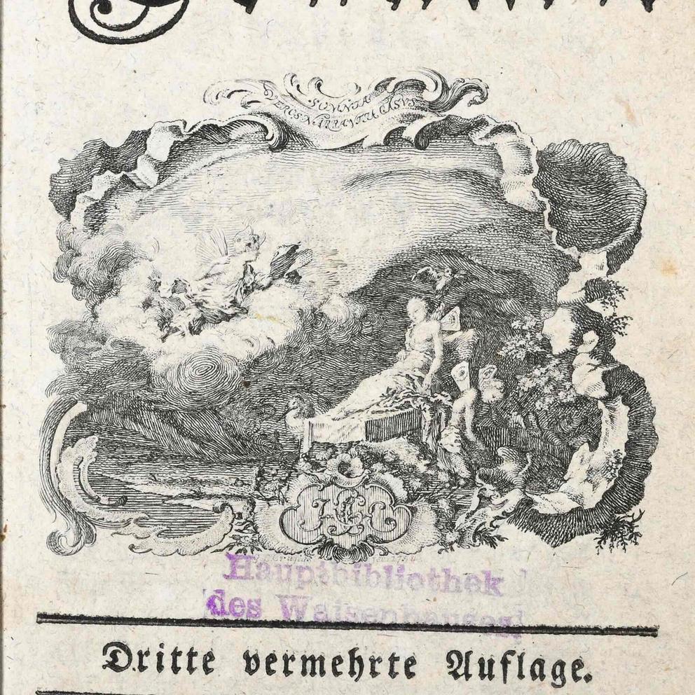 Detail des Titelblattes. Es zeigt die Vignette auf dem Titelblatt.