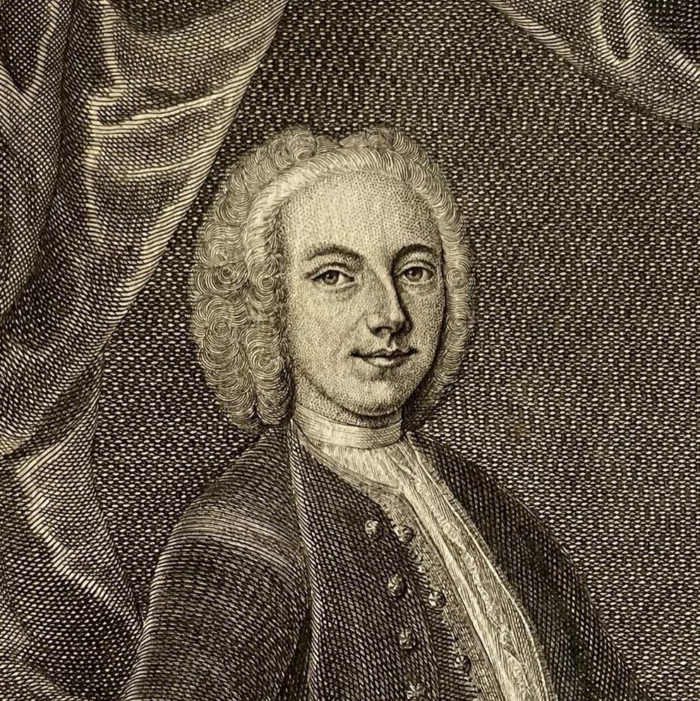 Das Bild zeigt den Hallenser Mediziner Johann Gottlob Krüger im Porträt (Kupferstich).